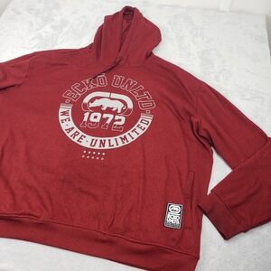 Ecko Unltd. Men's 4XL Red Graphic Hoodie 1972 Logo Sweatshirt Big Plus